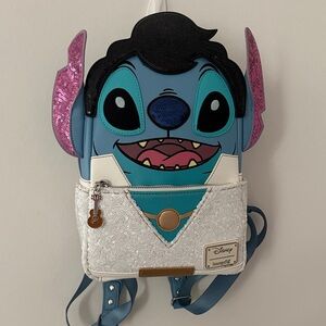 Disney Elvis Stitch Backpack - Blue and White